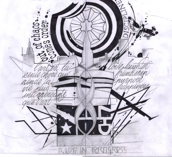 Maquette du tatouage de Renaud Laithienne