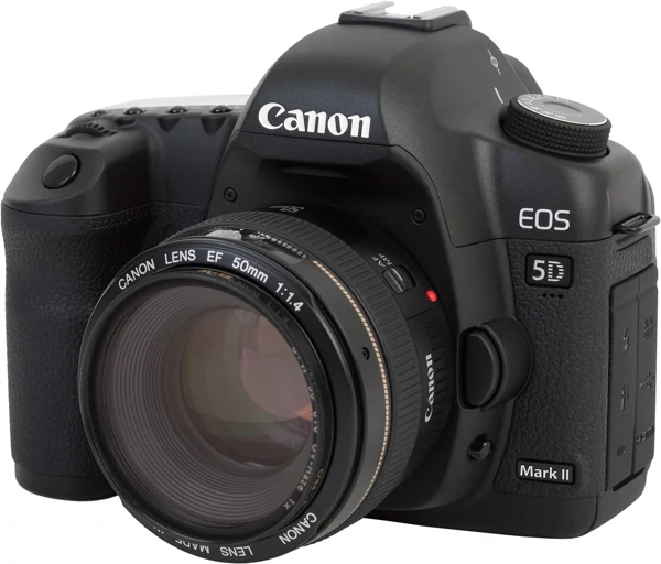 Canon EOS 5D Mark II avec objectif 50mm f/1.4, reflex numérique plein format, 2008